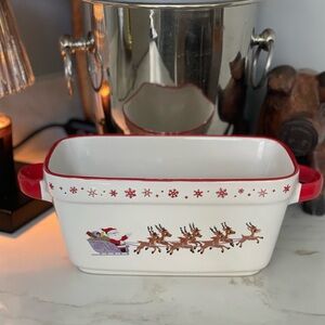Festive Rudolph  Ceramic Loaf  Baking Dish/ Festive Planter.